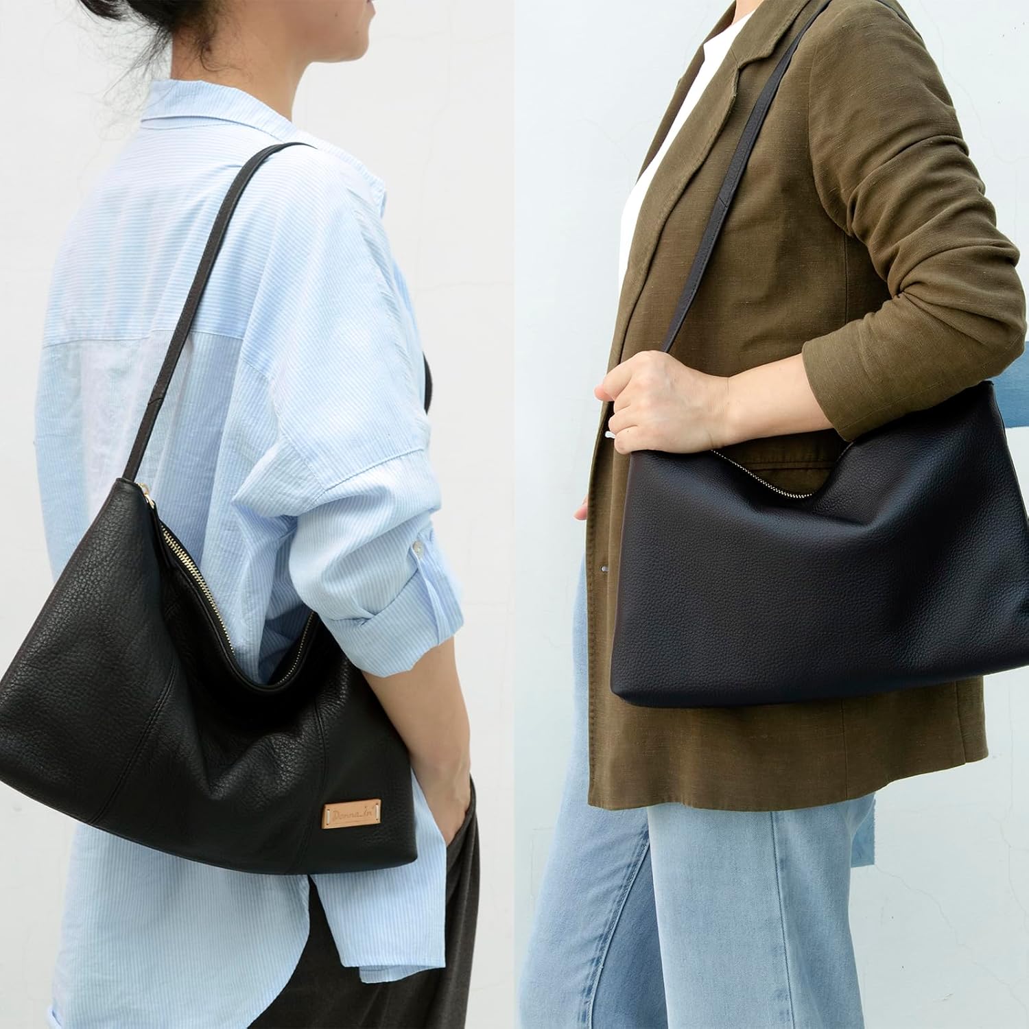 Premium Full Grained Leather Dumpling Bag for Women Crossbody Bag, Women's Shoulder Handbags and Hobo Bags for Women - Image 2