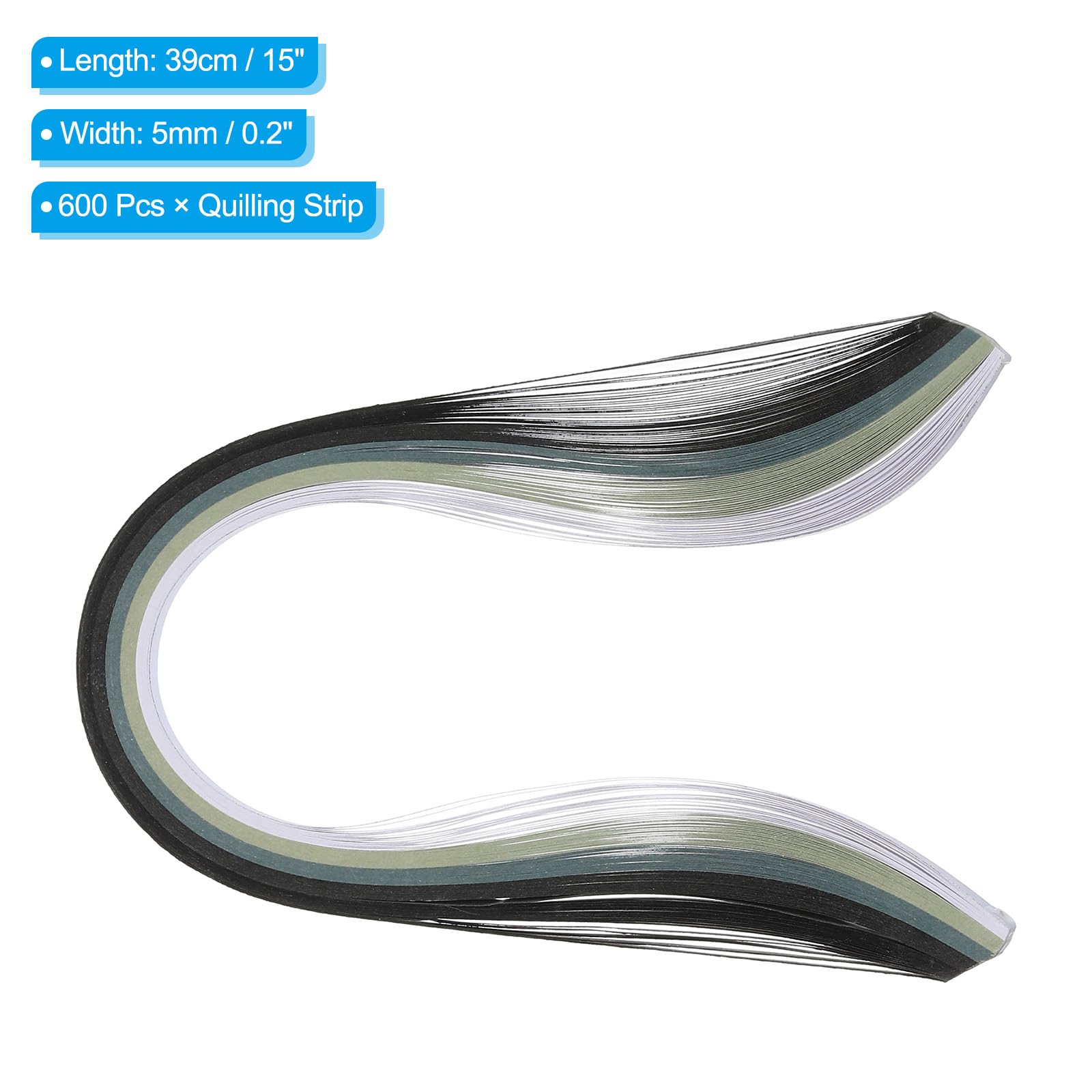 PATIKIL Lot De 600 Bandes De Papier Arc-en-ciel Pour