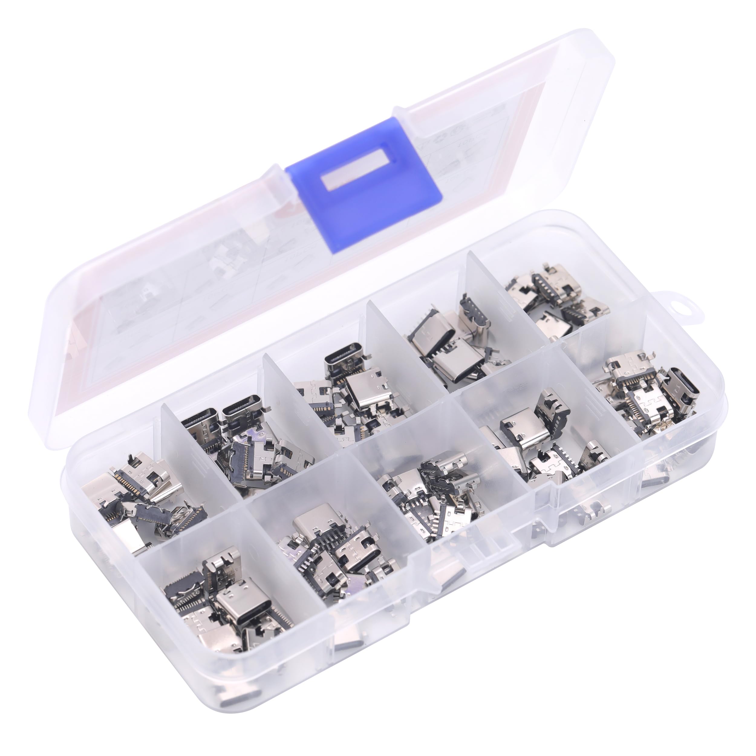 100Pcs 10Models Type-C USB 3.1 Connettori Dock di Ricarica Mix 6Pin e 16Pin Uso per Telefono, Giocattolo, Circuito Dip Dip SMD SMT, Riparazione Saldatura Adattatore USB di Ricambio