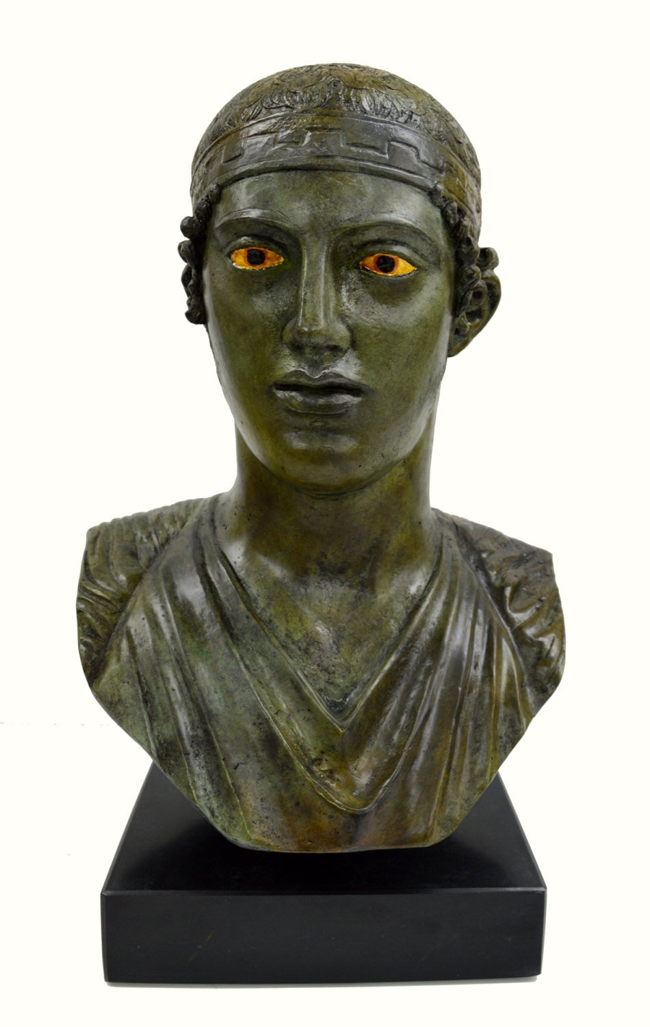Charioteer of Delphi - Figura decorativa de bronce con base de mármol, tamaño real