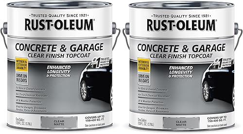 Vista 14 de Rust-Oleum 320202-2PK - Capa de acabado transparente para concreto y garaje, galón, transparente brillante, paquete de 2 Claro
