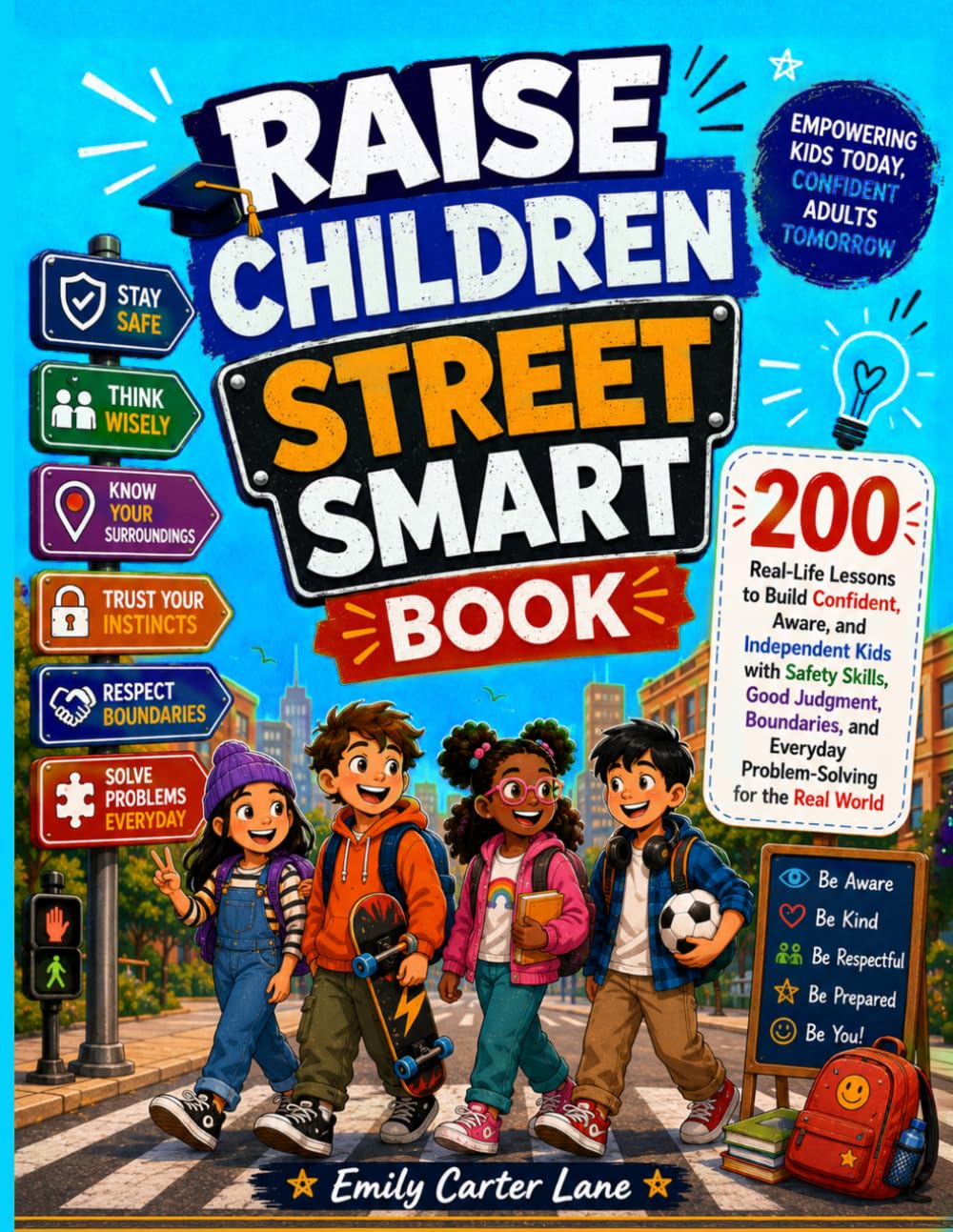 Raise Children Street Smart Book: 200 Real-Life Lessons to Build Confident, Aware, and Independent Kids with Safety Skills, Good Judgment, Boundaries, and Everyday Problem-Solving for the Real World