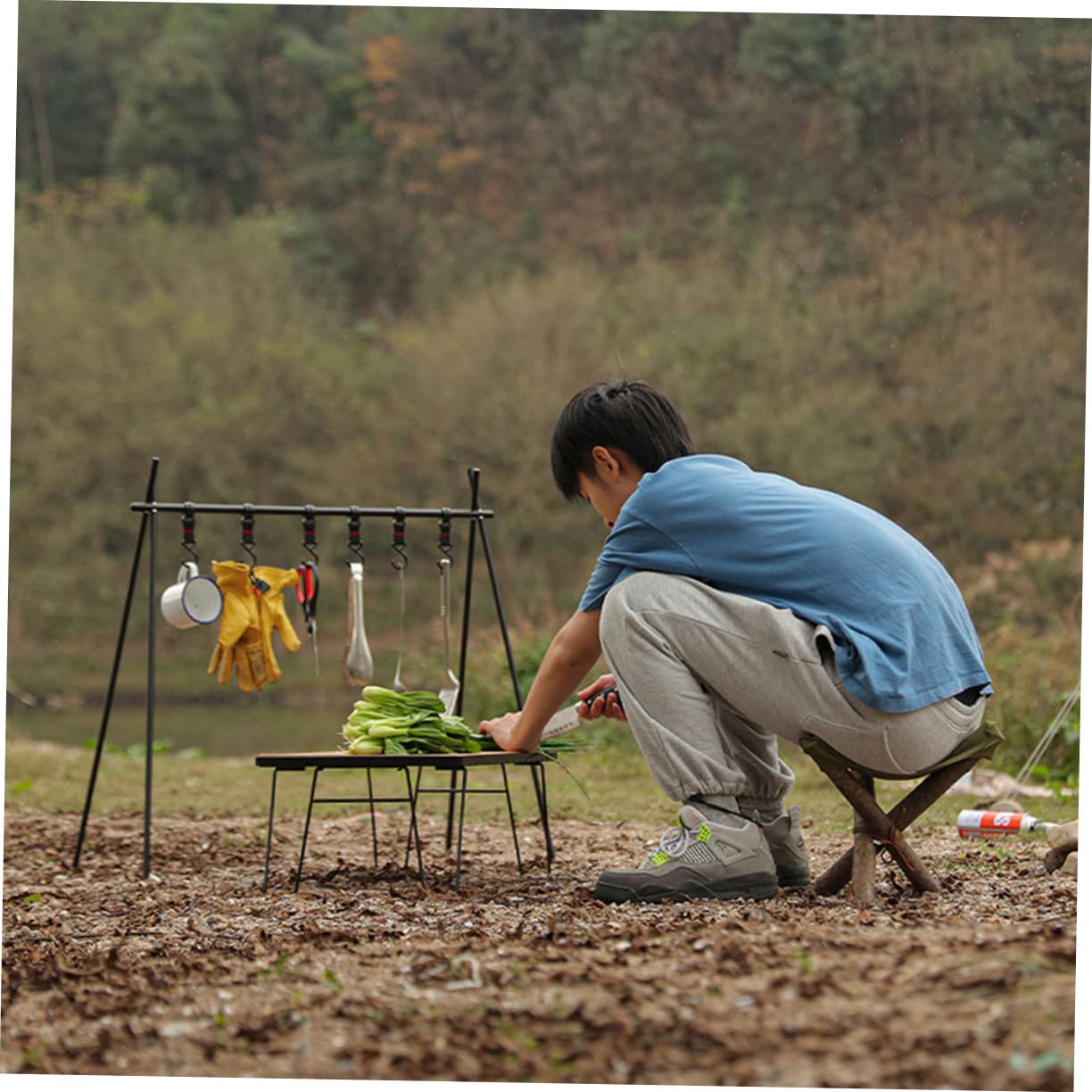 Toyvian Outdoor Camping Stool with Fasten Rope Portable Triangle Cloth Tripod Seat for Fishing Barbecue Hiking and Outdoor Activities