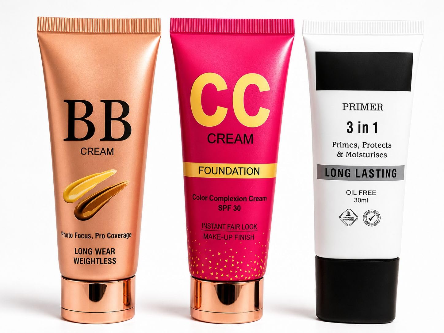 BB Cream, CC Cream Foundation with SPF 30, and 3 in 1 Primer, Long Wear, Oil Free, Long Lasting, 30ml-picture-30