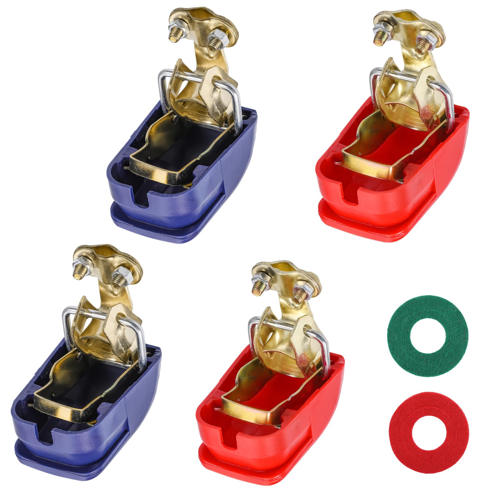 Zocipro 4Pcs Morsetti Batteria Auto, Morsetti di Batteria Attacco Rapido Connettori Terminali di Batteria, 12V Batteria Terminali con 2 Rondelle, per Auto Roulotte Camper Barca