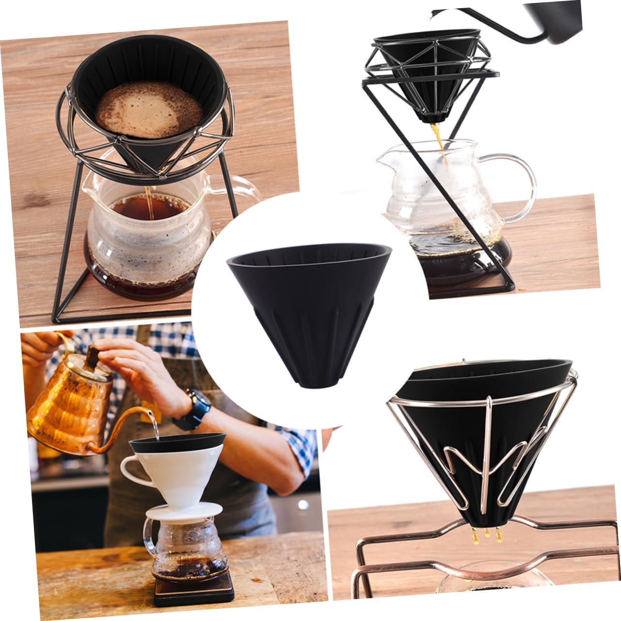 Goutte à café portable pliable Entonnoir Filtre d'extraction Support de bac d'égouttement pour verser le café vaisselle de brassage