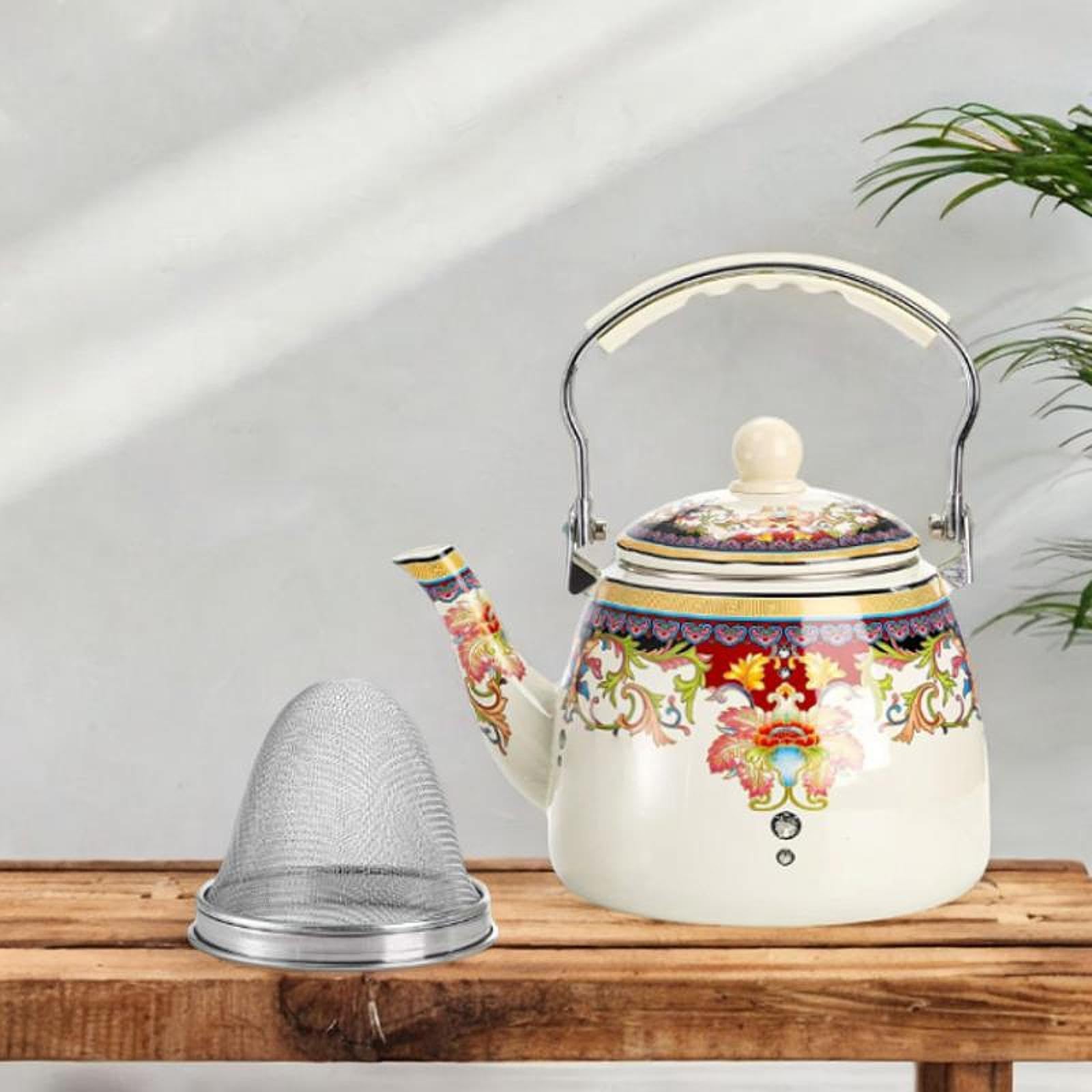 レトロ ホーロー ケトル vintage 昭和の花柄ケットル アンティーク