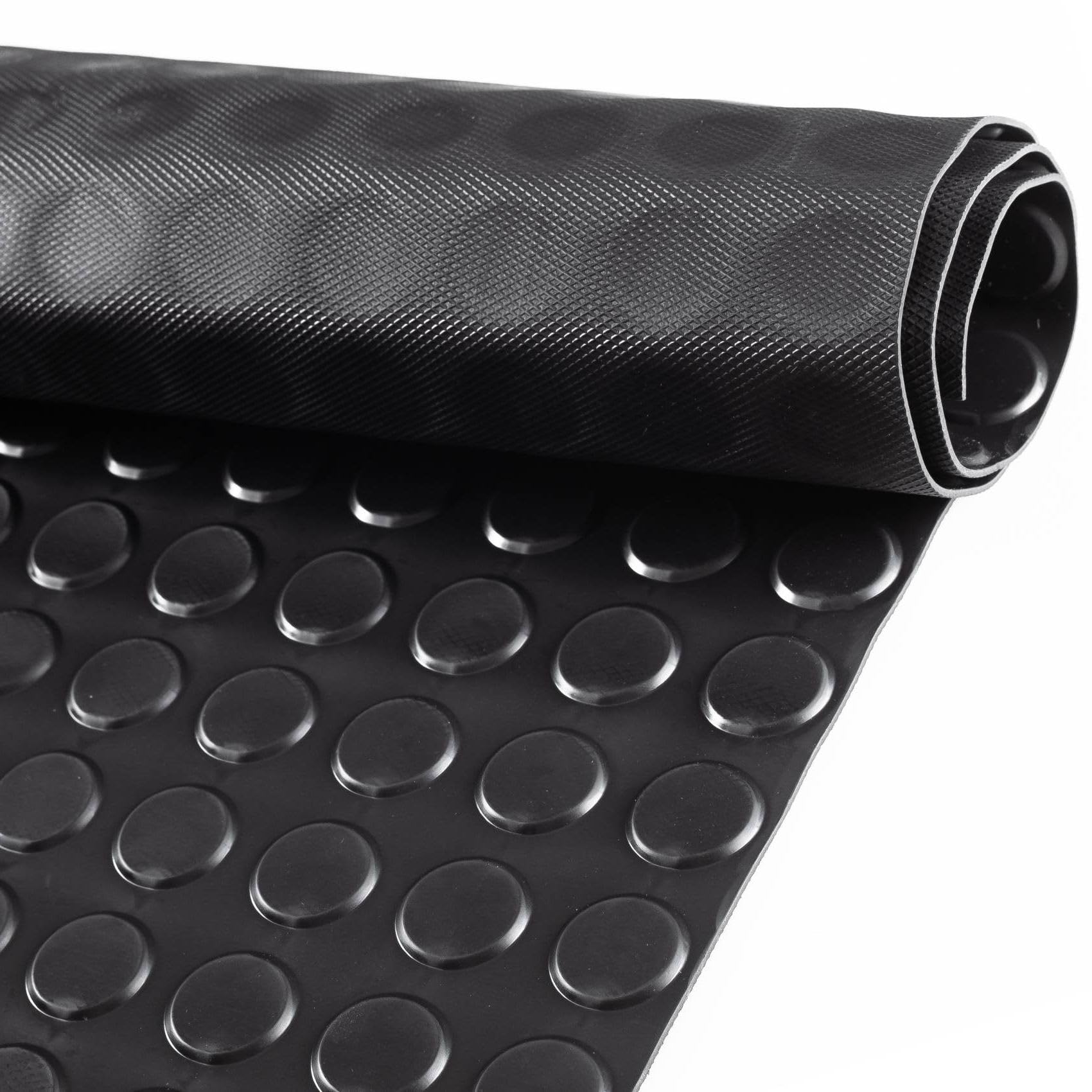 ANRO Tappetino in gomma al metro, tappetino antiscivolo da 3 mm, per pavimenti in officina, per banco da lavoro, tappetino antiscivolo per rimorchi, cantina, garage TPE, inodore, 340 x 140 cm, nero