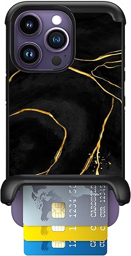 Scooch Wingmate - Funda para iPhone 14 Pro con tarjetero y ranura oculta para tarjetas y protección RFID para hasta 4 tarjetas, protección contra