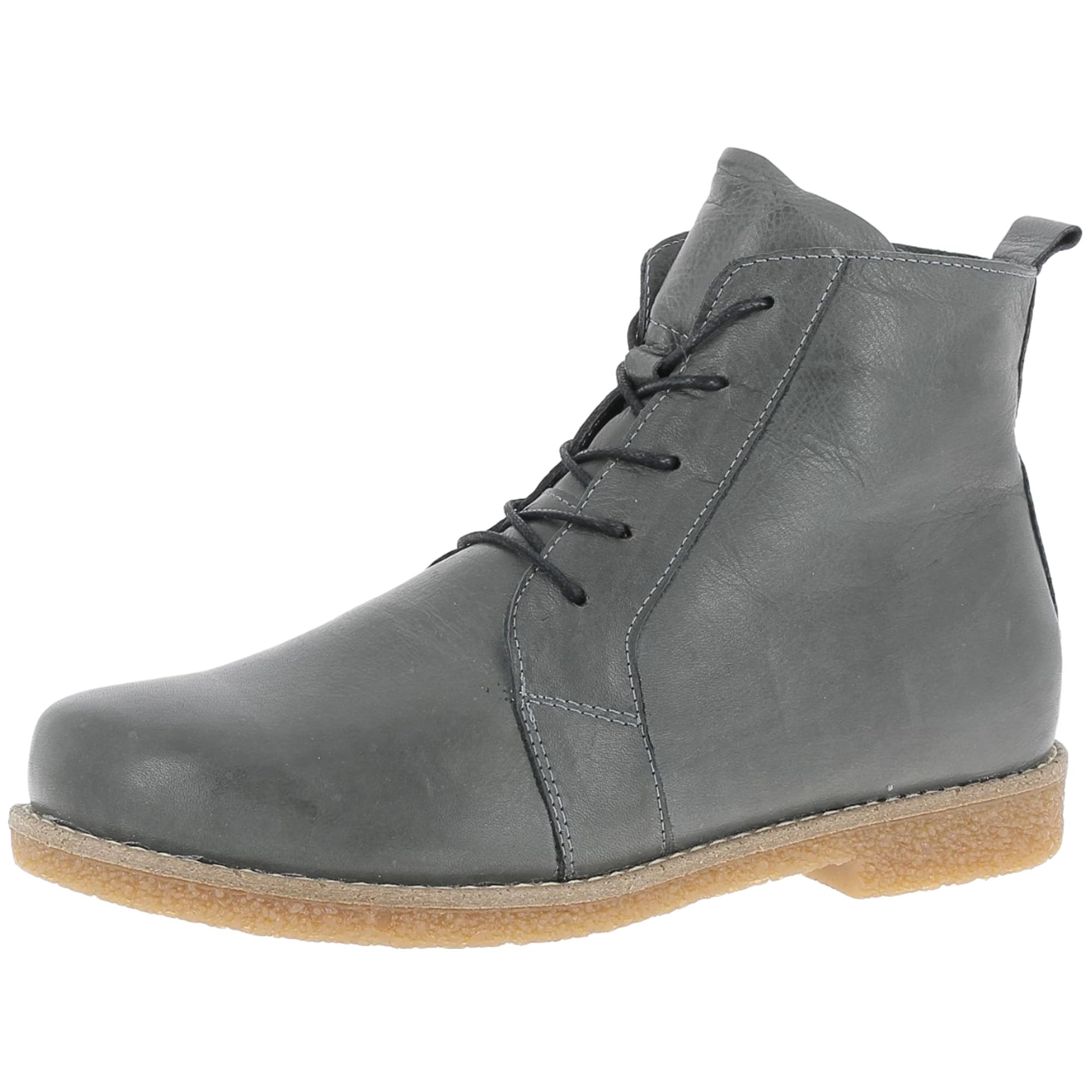 Andrea Conti 0344616 Women's Ankle Boots Leather Lace-Up Crepe Outsole, Gray, 6 UK