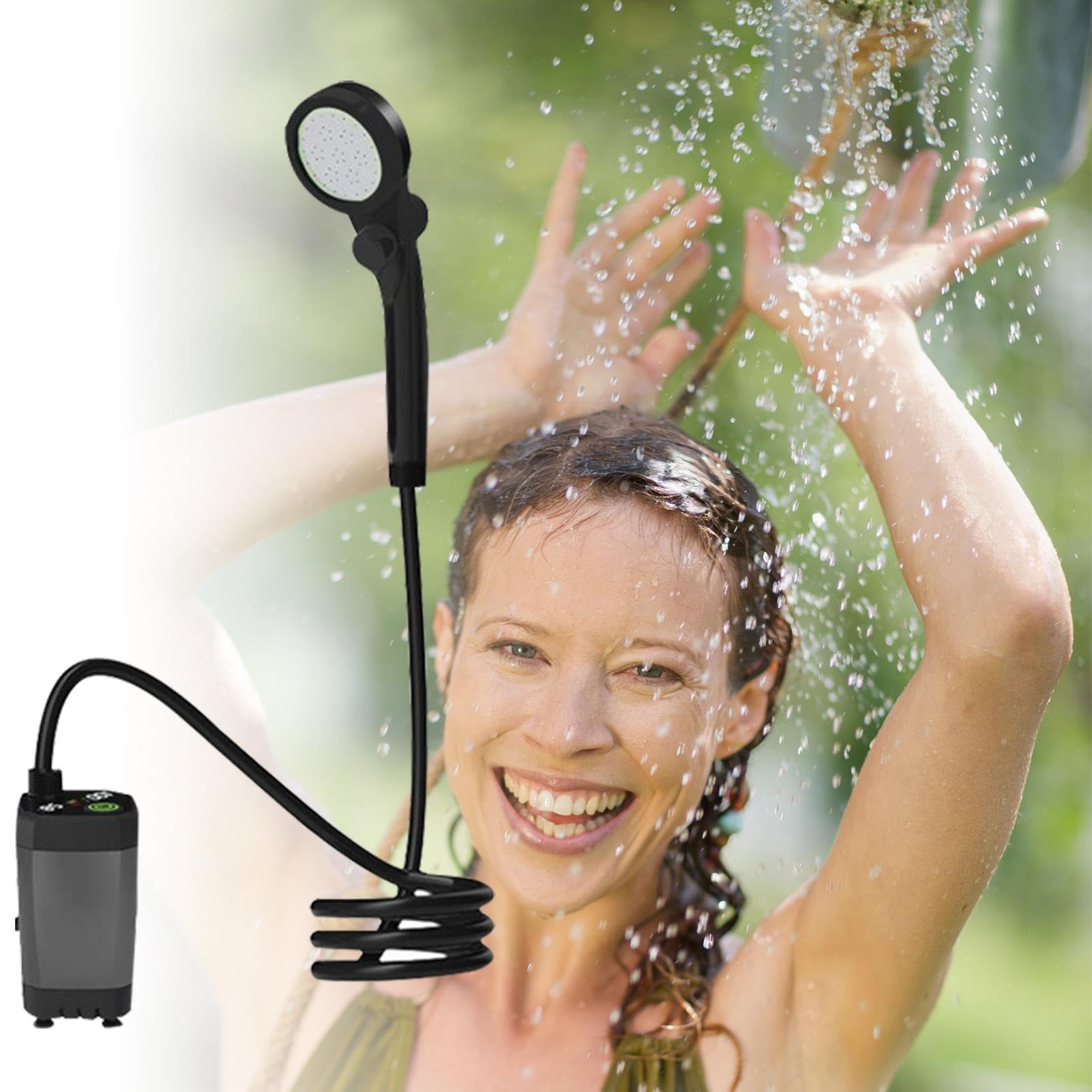 Doccia Portatile Per Campeggio Pompa Campeggio Ricaricabile 3 Modi Spray | Doccia da Esterno con Display LED Per Esterni, Camper, Viaggi, Camping, Lavaggio Auto, Animali