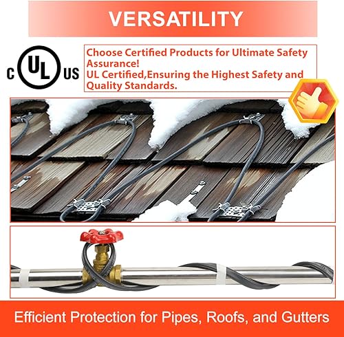 Miniatura 4 de HEATIT PLSR1 50 pies 120 V Cable de calefacción autorregulable de grado industrial y comercial, diseño de uso a largo plazo, resistente, húmedo o