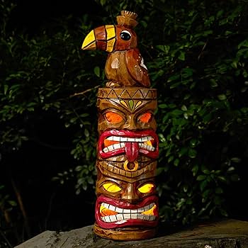 Amazon.com : Yiosax Outdoor Solar Tiki Statue 2Pcs