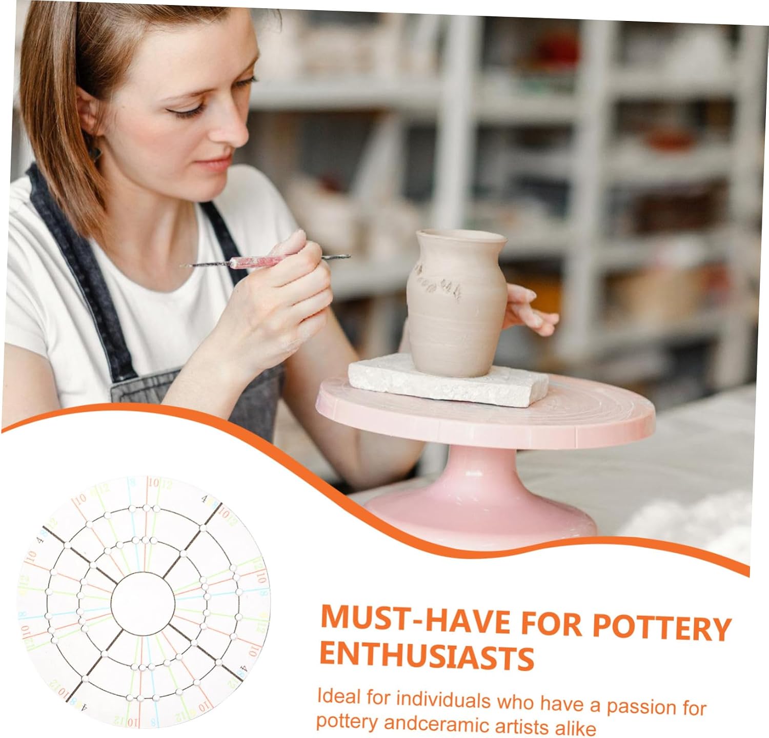 VILLCASE Pottery Circle Divider Pottery Measuring Tools Clay Measuring Disc Ceramic Painting Dividing Template Pottery Disc Measuring Template Pottery Tools