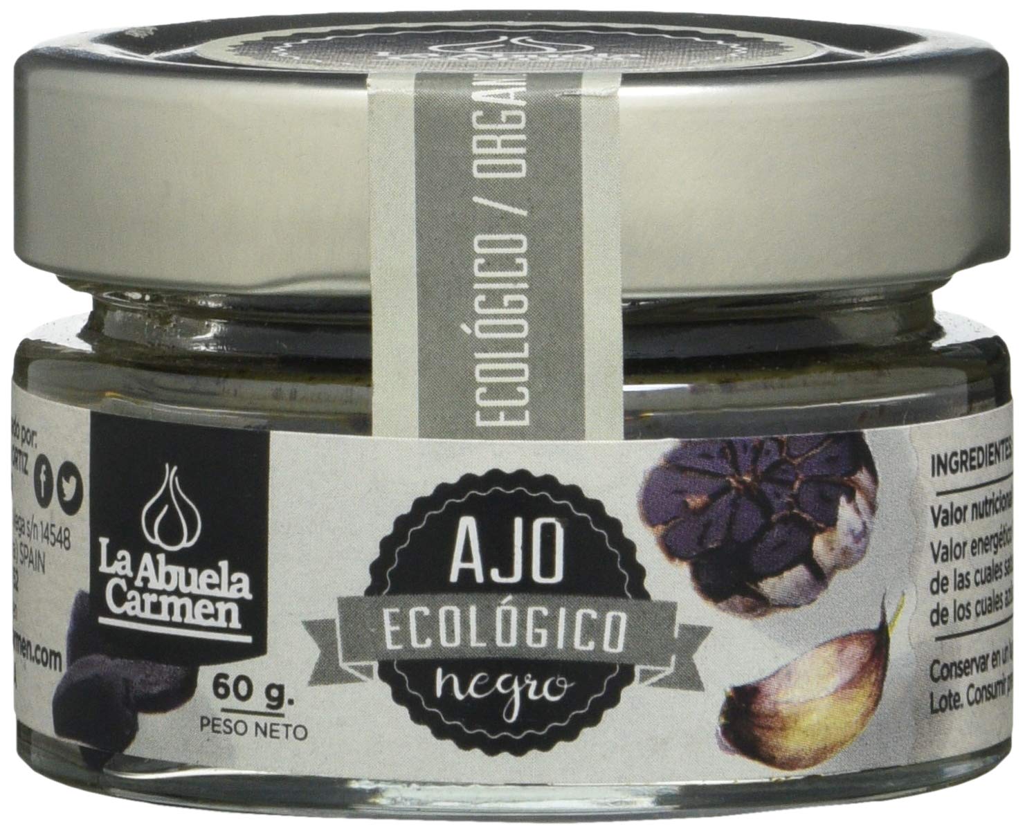 La Abuela Carmen - Ajo Negro Ecológico | 60 g | Ajo ecológico