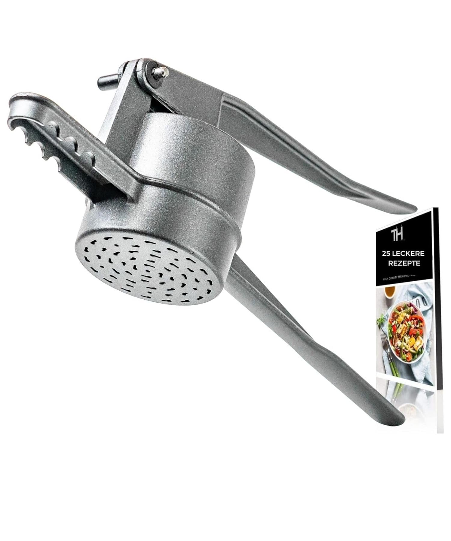 Thiru Spätzlepresse - Testsieger 2024-60 Tage risikofrei testen - Kartoffelpresse mit Auflagerasten & Schaumlöffel - Ideal für Spätzle, Kartoffeln, Säfte - Made in Germany - inkl. E-Book