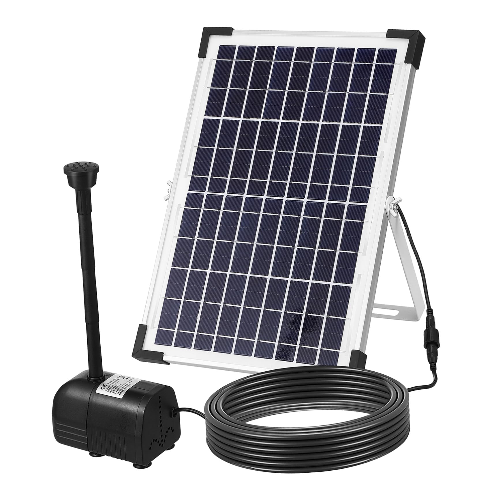 Pompa Fontana Solare Esterna 12w Bsv-sp100 in Abs Nero | Portata 1350l/h, Uso Giardino e Outdoor, Costruzione Robusta, Installazione Semplice