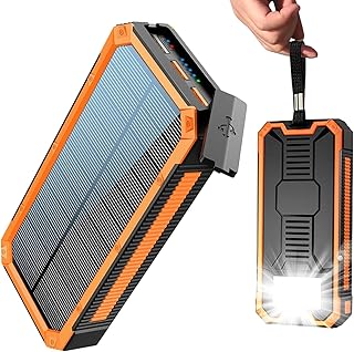 Chargeur Solaire 20000mAh PD20W Batterie Externe Solar Power Bank Chargeur Portable USB C Charge Rapide Compatible avec Téléphone Tablette