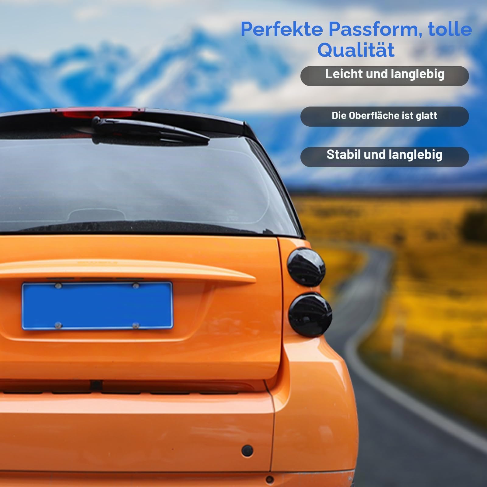 Auto-Rücklicht-Lampenabdeckung Rücklichtschutz Zierleiste Außendekoration Zubehör Kompatibel mit Benz Smart 451 Fortwo 2009-2015