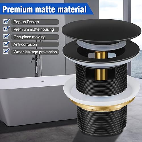 Miniatura 5 de Kit de drenaje desplegable para drenaje de bañera independiente, tapón de drenaje de bañera independiente, adecuado para la mayoría de bañeras