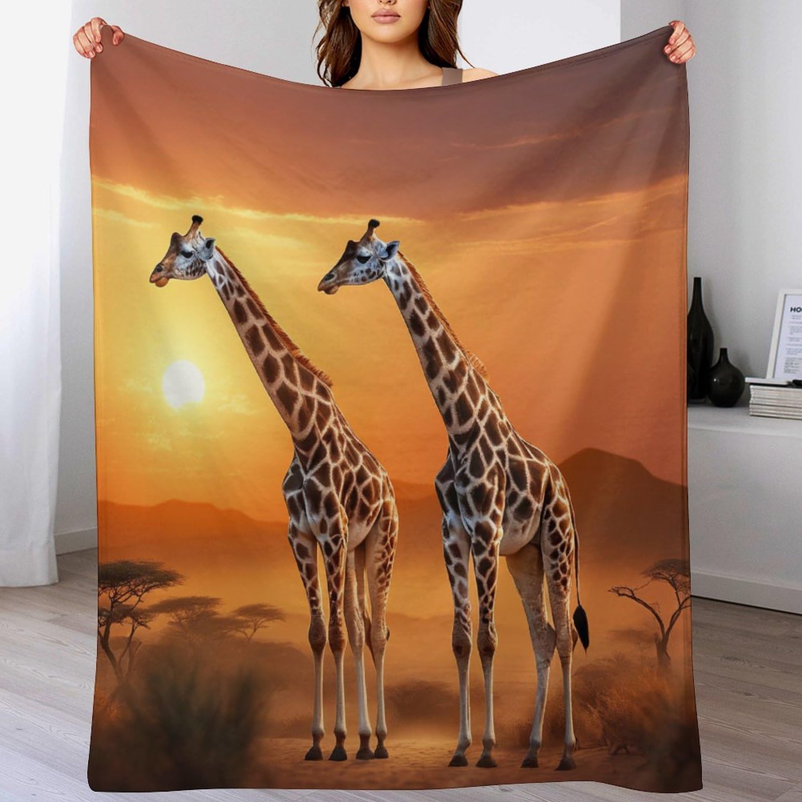 Couvertures en Girafe : Fini le Froid avec Ce Plaid Flannel Super Doux 100x130