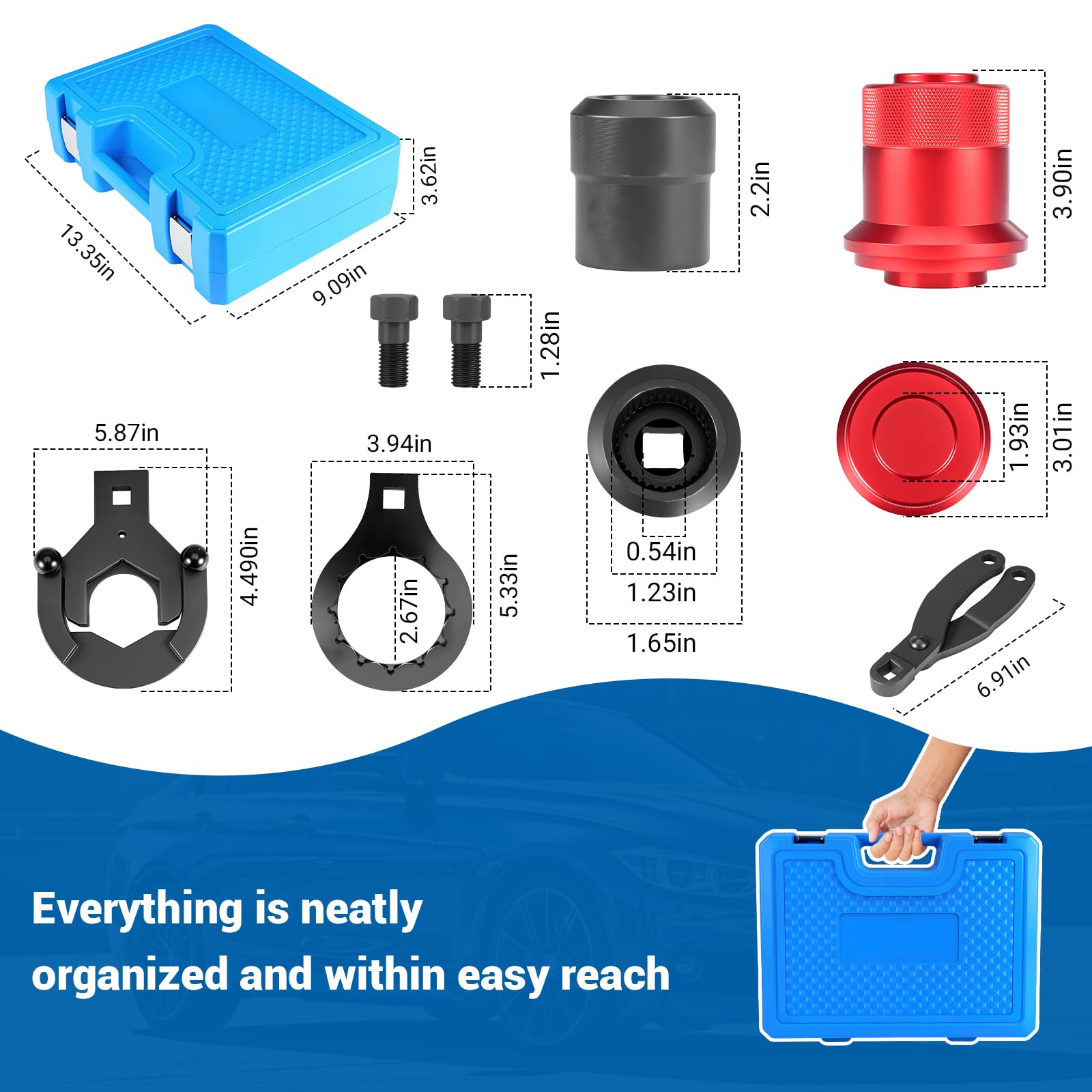 RUIZHI 7-TLG. Werkzeugsatz für Antriebswellen- und Differential-Muttern, Kompatibel mit B-MVV X3 X5 X6 3er 5er 7er, Zum Ausbau des Hinterachsdifferentials