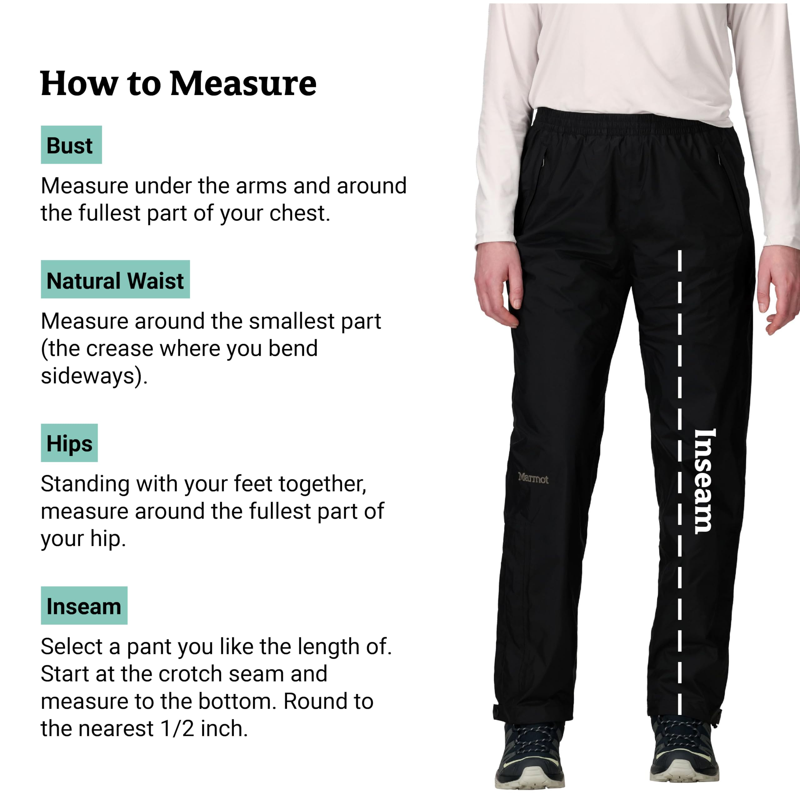 Marmot Wm's Precip Eco Pant - Pantalon de Pluie Hardshell, vêtement de Pluie léger, Coupe-Vent, imperméable à l'eau, Respirant - Wm's PreCip Eco Pant - Femme