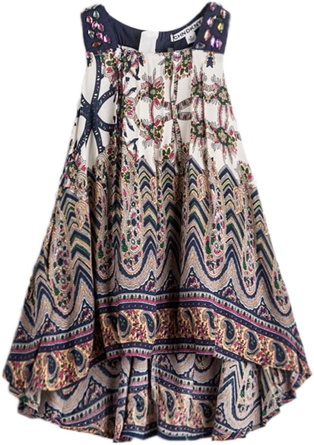 childdkivy Baby Girls Summer Dress Bohemian Fashion Clothes (12(8-10year), Bohemian)