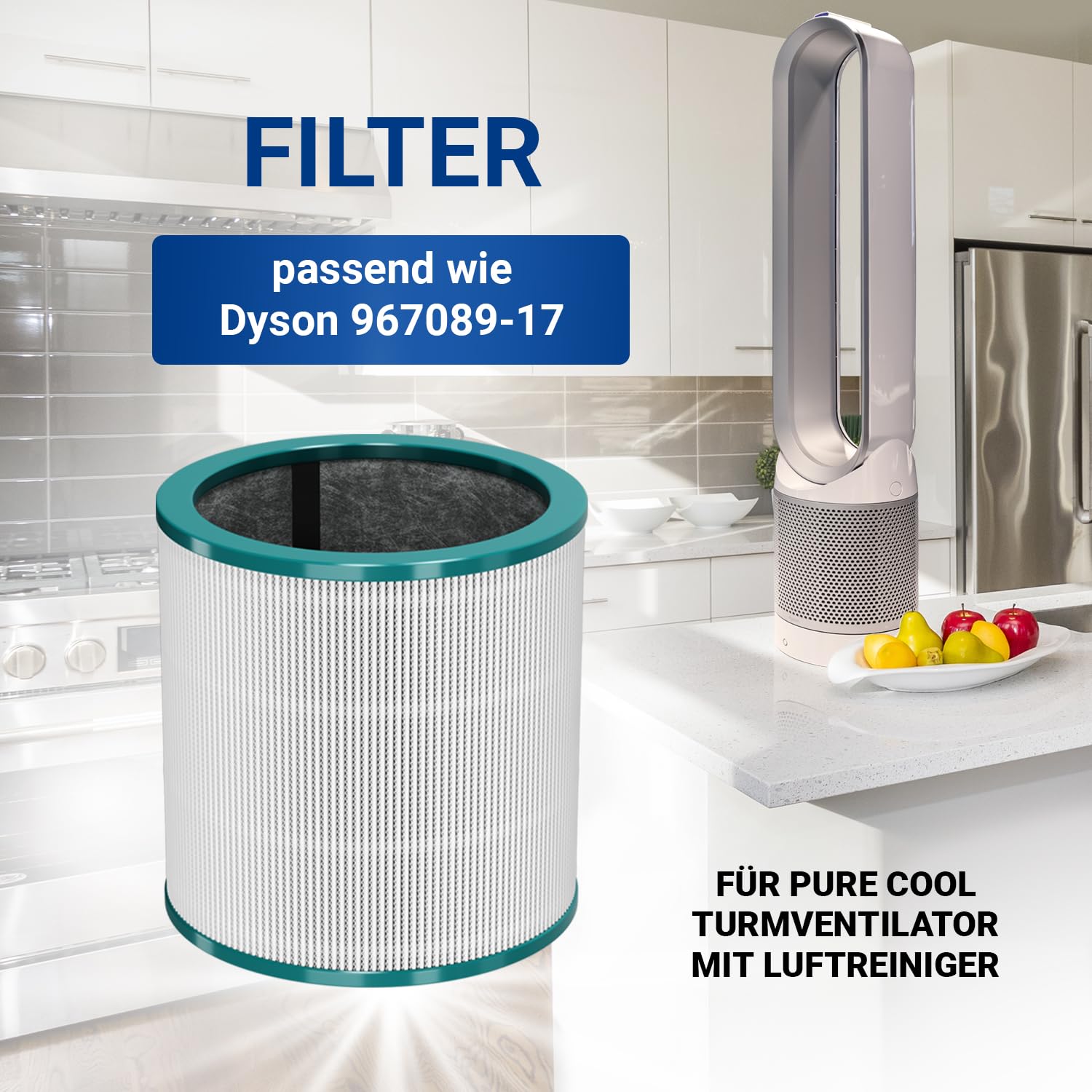 VIOKS Filtr HEPA zamiennik filtra powietrza Dysоn 967089-17 968126-03 Pure Cool Link – zapasowy filtr powietrza z węglem aktywnym do TP02, TP03, TP00, AM11, BP01, BP01, wentylator kolumnowy
