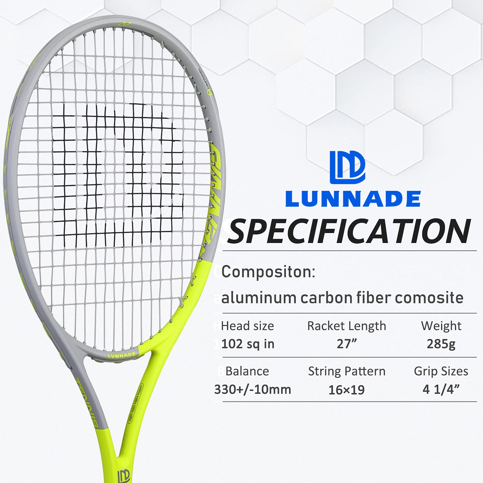 Tennisschläger für Erwachsene, 2 Stück, langlebig, 68,6 cm, gekoppelter Tennisschläger, leicht, vorbespannt und regrip, geeignet für Anfänger bis Fortgeschrittene