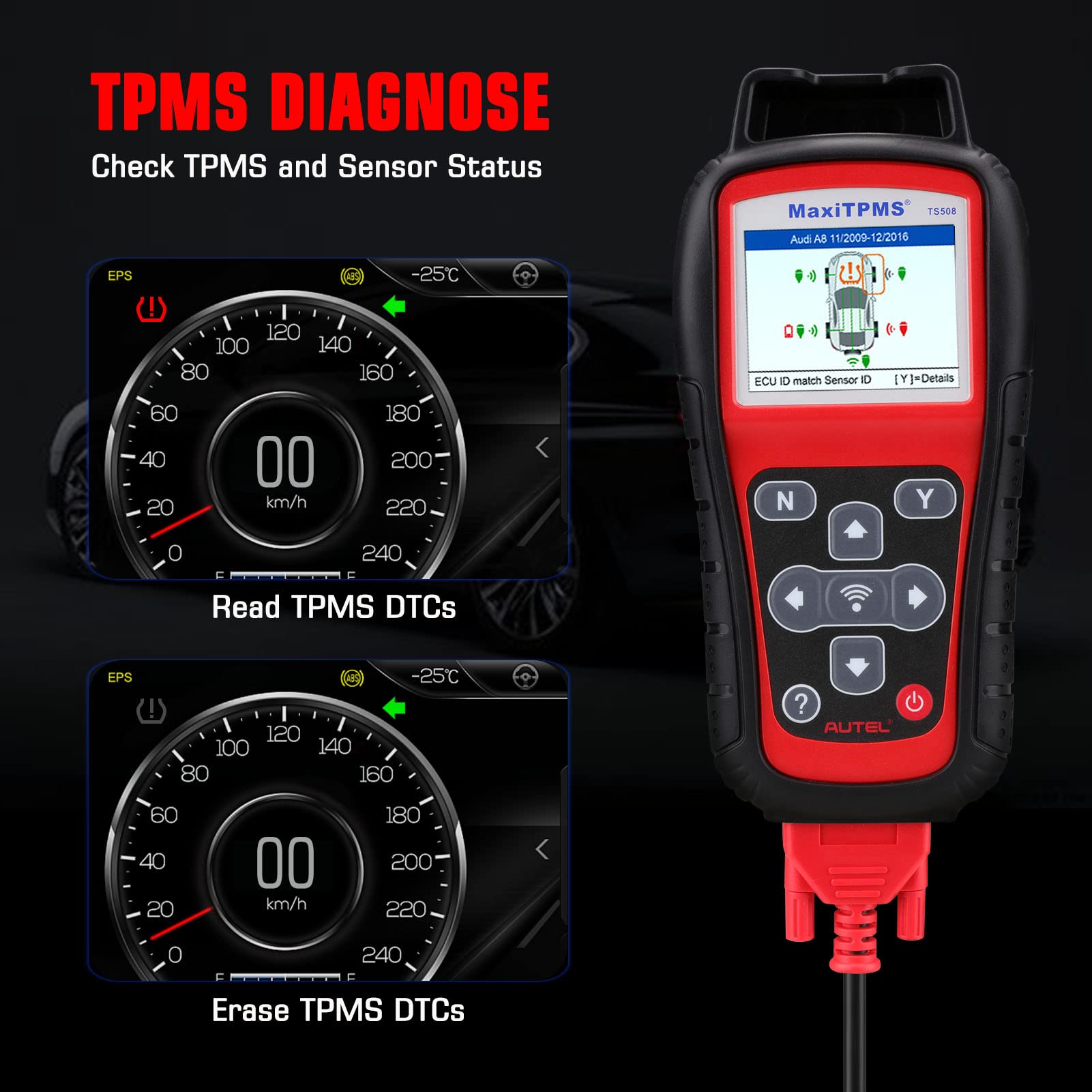 Amazon | Autel MaxiTPMS TS508 TPMS リリーーン ツール タイヤ空気圧 