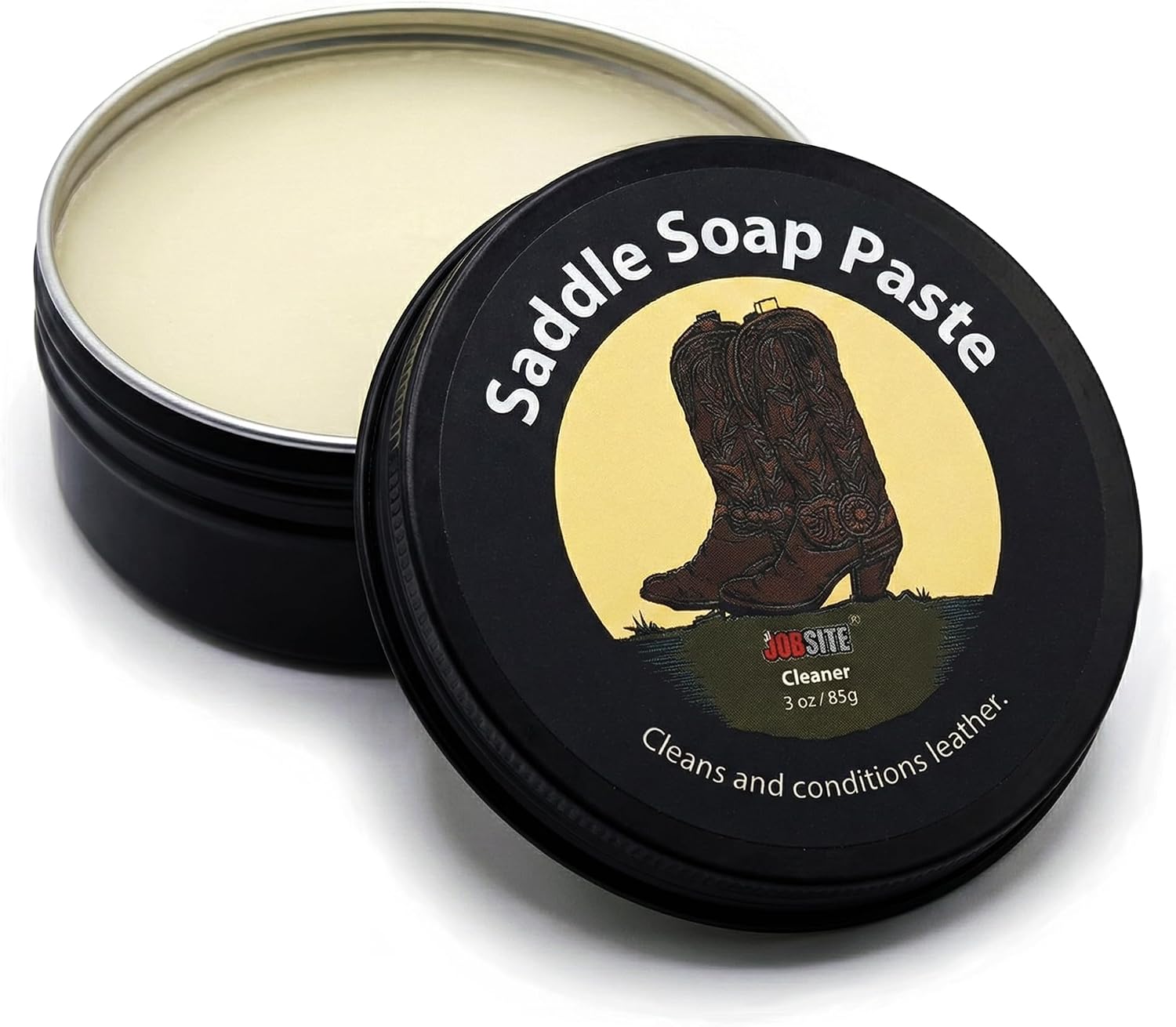 JobSite Saddle Soap para cuero - Limpiador y acondicionador - 3 oz miniatura 1