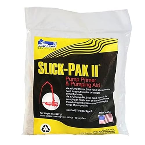 Fritz Pak Slick Pak II - Imprimación para bomba de hormigón y ayuda para bombeo, bolsas de 60 a 8 onzas, fabricadas en EE. UU. Con Forms