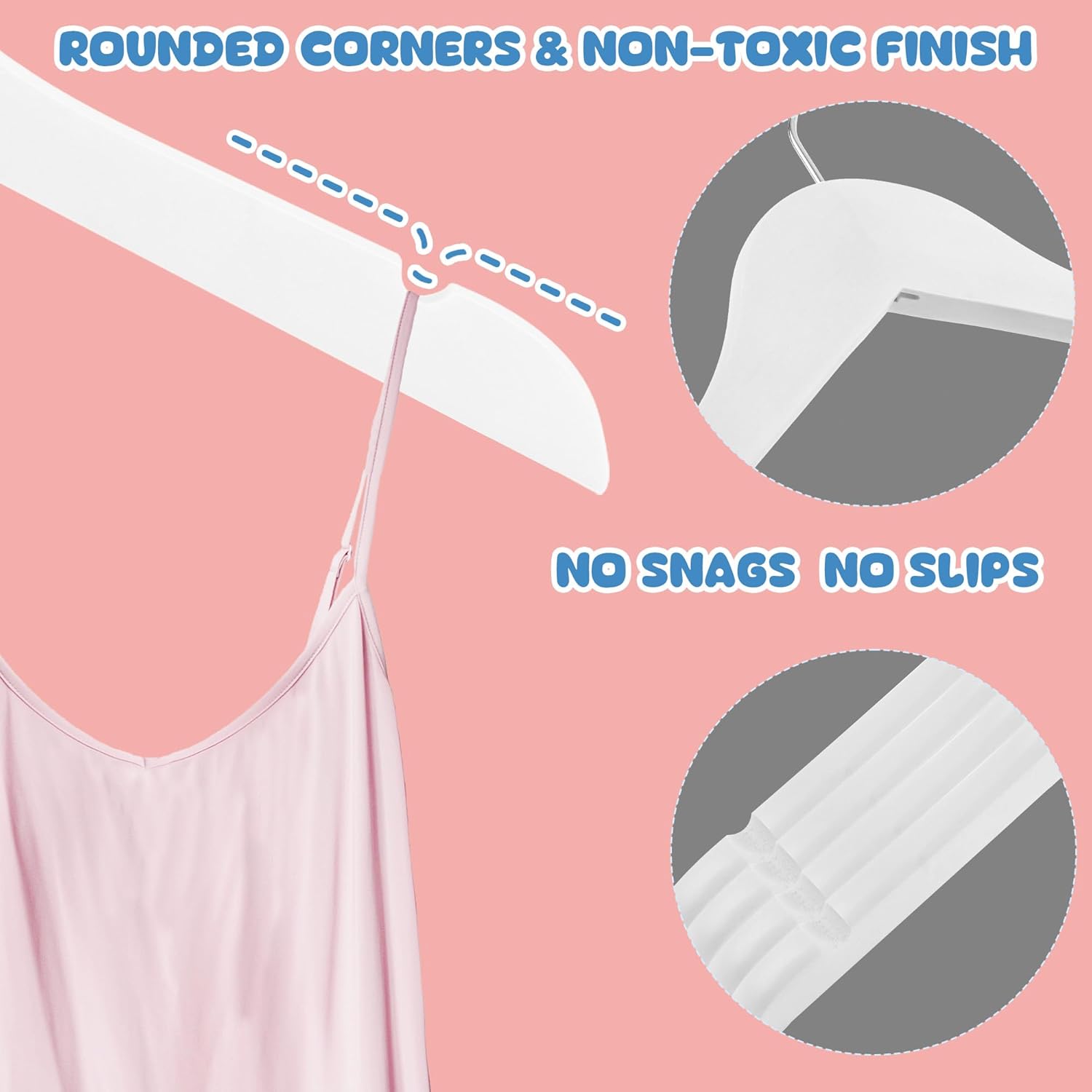 Kids Wood Hangers Without Bar, 12 Pack Baby Children Wooden Hangers with 360° Rotatable Hook for Dress, Coats, and Jacket, Space-Saving Design for Toddler Closet Organization(White)
