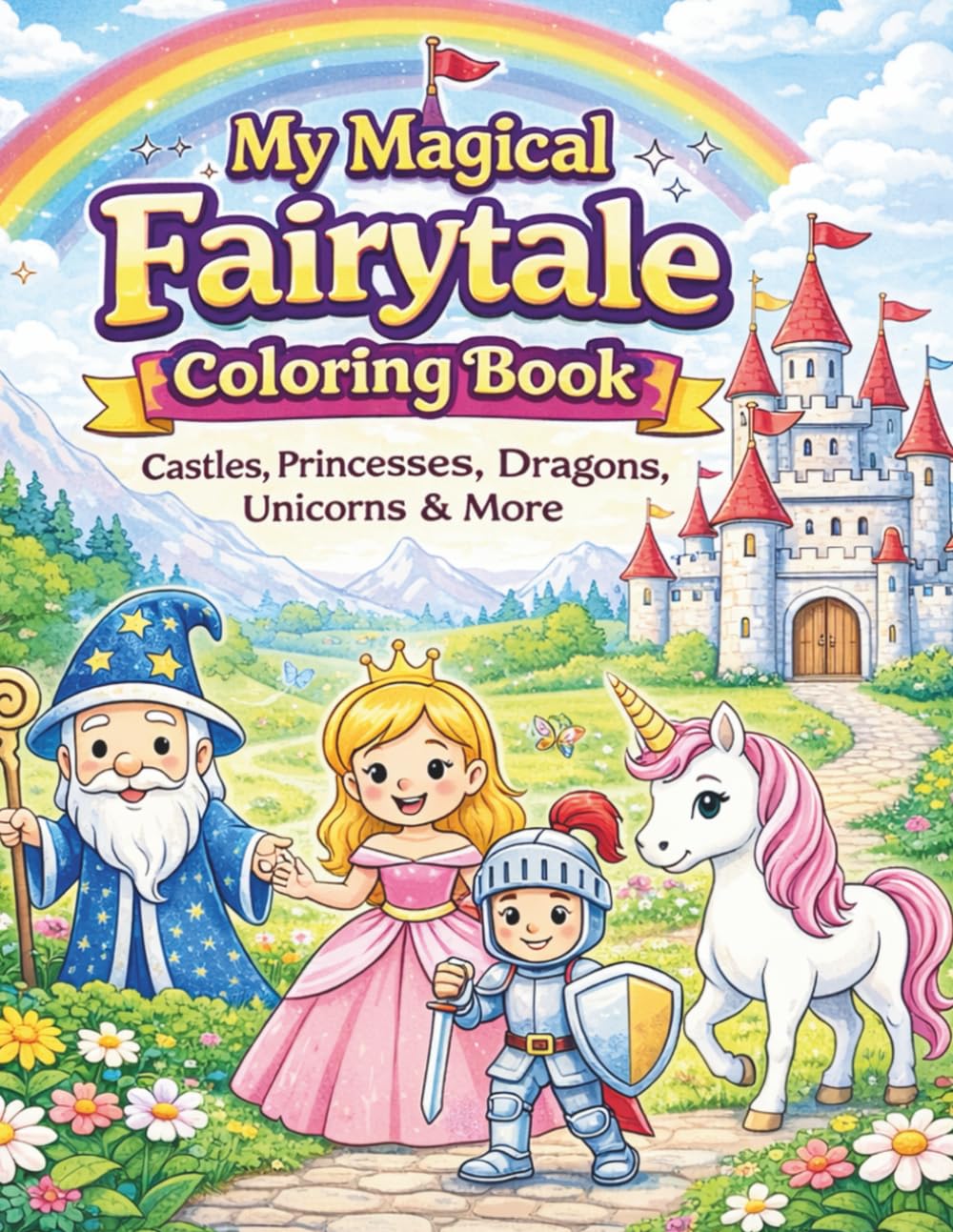 My Magical Fairytale Coloring Book: A Fun Fantasy Coloring Book for Kids Ages 4–8 Featuring Princesses, Knights, Unicorns, Dragons, Castles and Magical Adventures