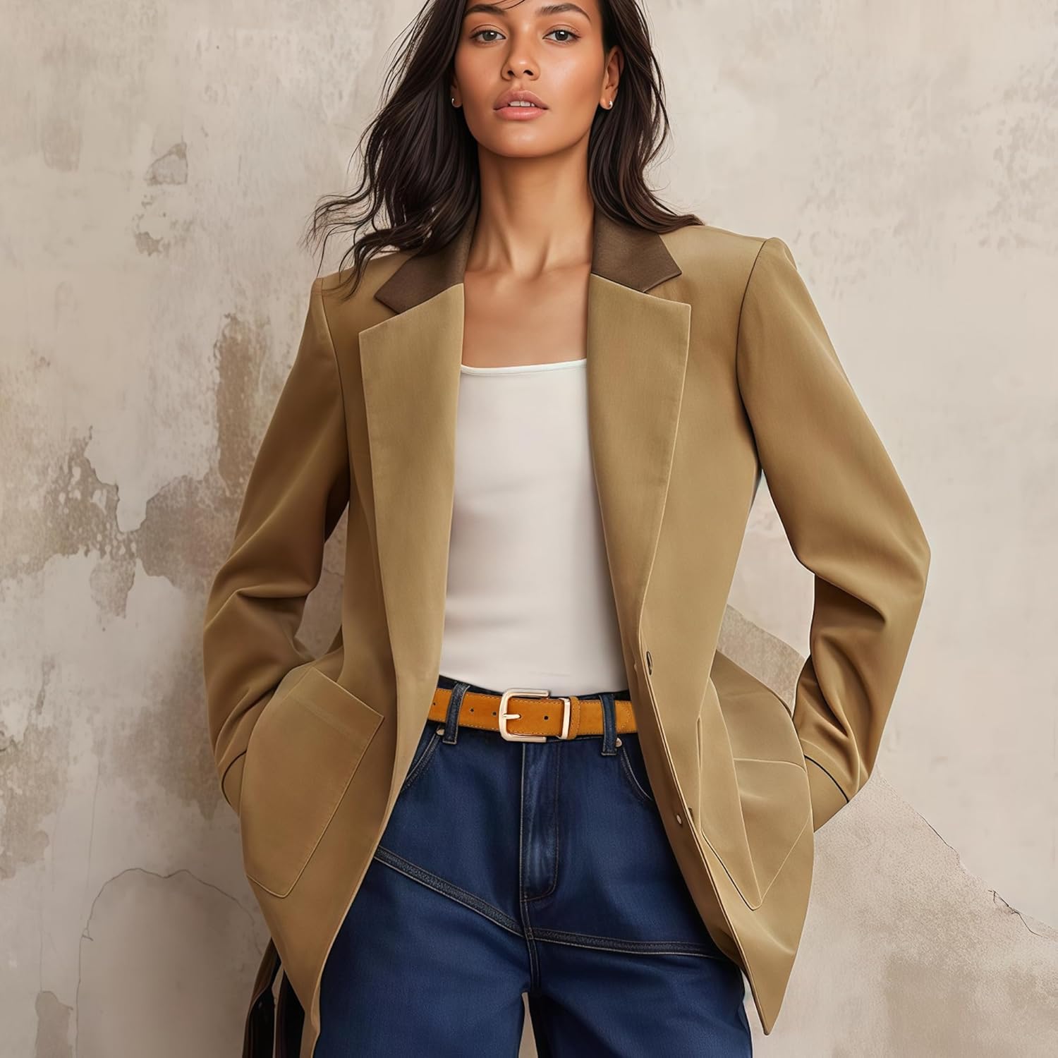 HOTWILL Women Suede Belt for Jeans Dresses Fashion Chunky Ladies Waist Belts with Gold Buckle - Image 3