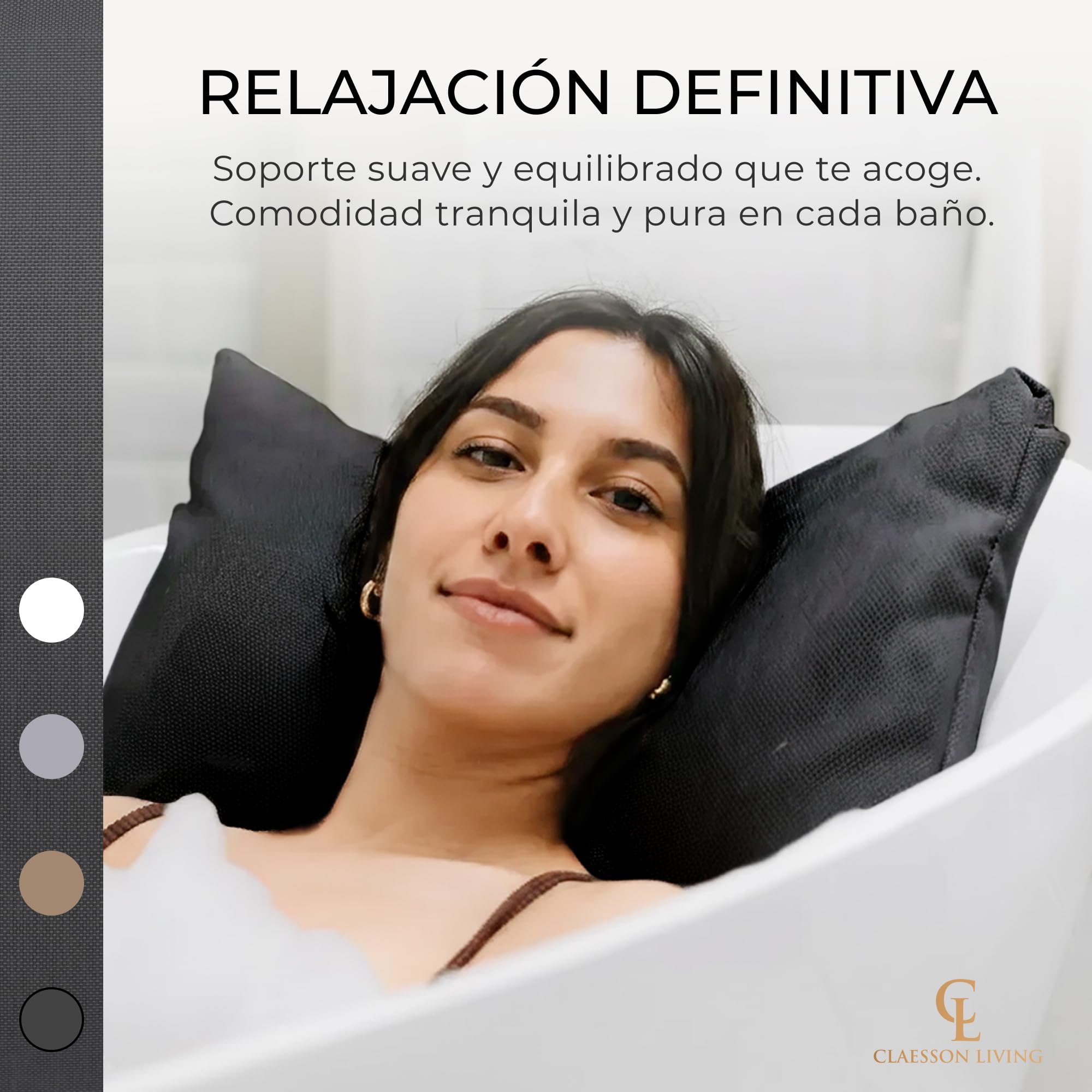 Almohada bañera Adulto - Gruesa y cómoda, para Soporte de Cabeza, Cuello y Espalda - Cojin bañera Lavable y de Secado rápido, baño Relajante en casa - Gris Oscuro