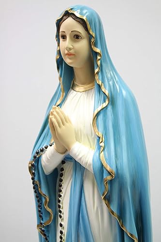 Miniatura 5 de Vittoria Collection Estatua de Virgen María de 32 pulgadas de Nuestra Señora de Lourdes hecha en Italia para interiores y exteriores