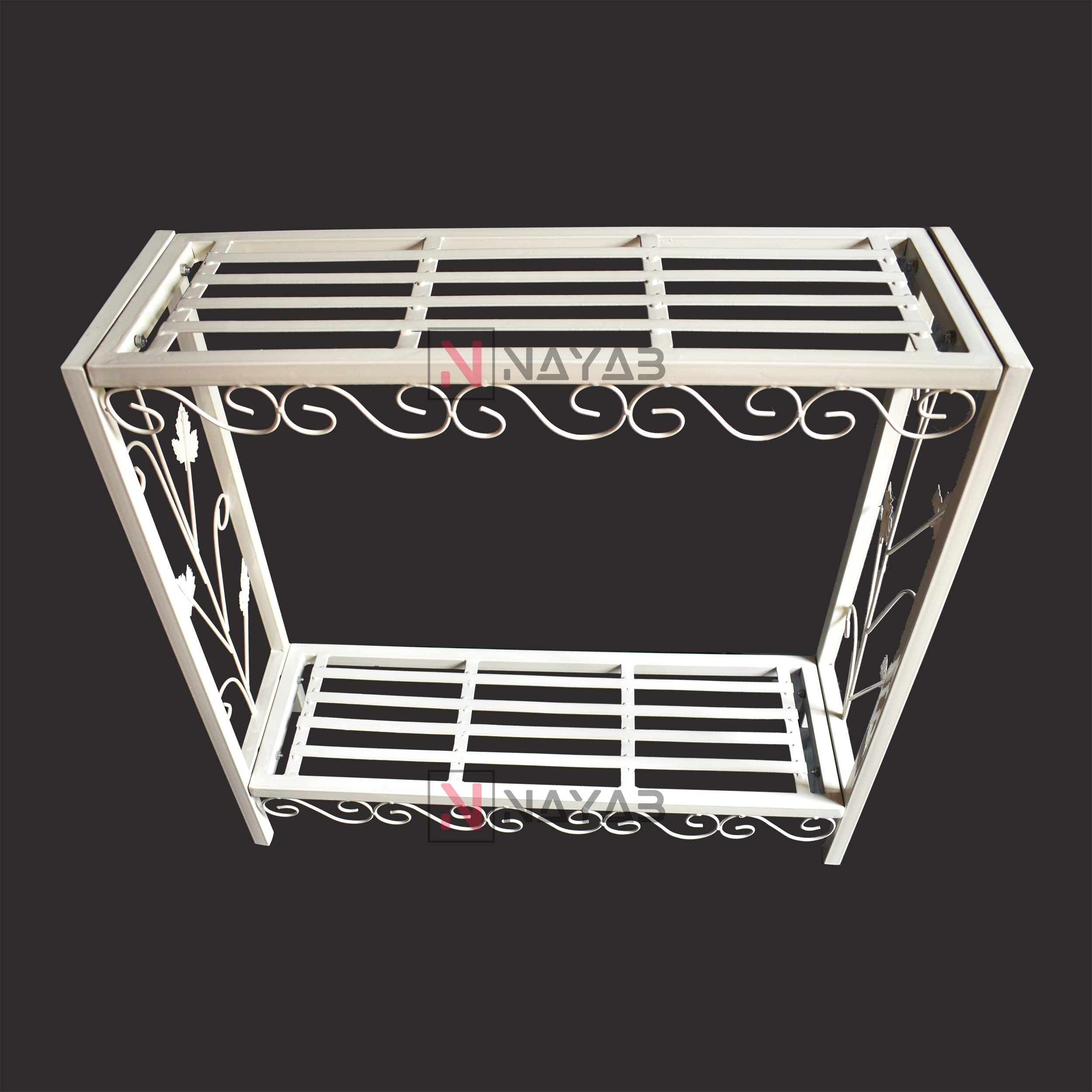NAYAB Step Style Rectangular Planter Flower Pot Display Plant Stand Step Style for Balcony, Garden, Indoor Outdoor Corner Shelf Rack� (2 Tier Floral - Ivory) (B079P52MB2) Amazon Price History, Amazon Price Tracker