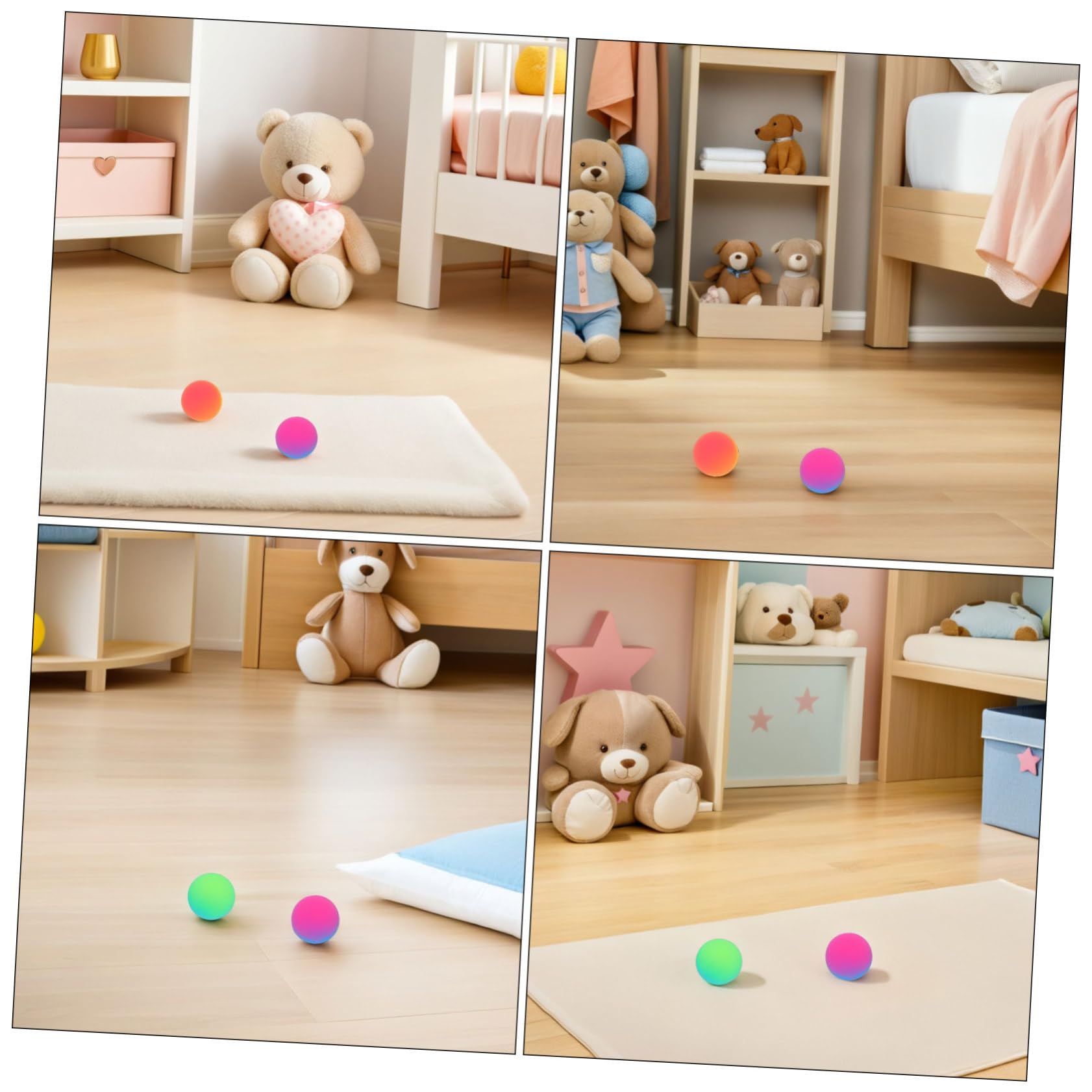 VANZACK Palline Rimbalzanti e Dimensioni Giganti da 45mm in Gomma 18 Bicolore Colore Casuale Design Antiscivolo per Bambini per Feste di Compleanno e Premi al Carnevale