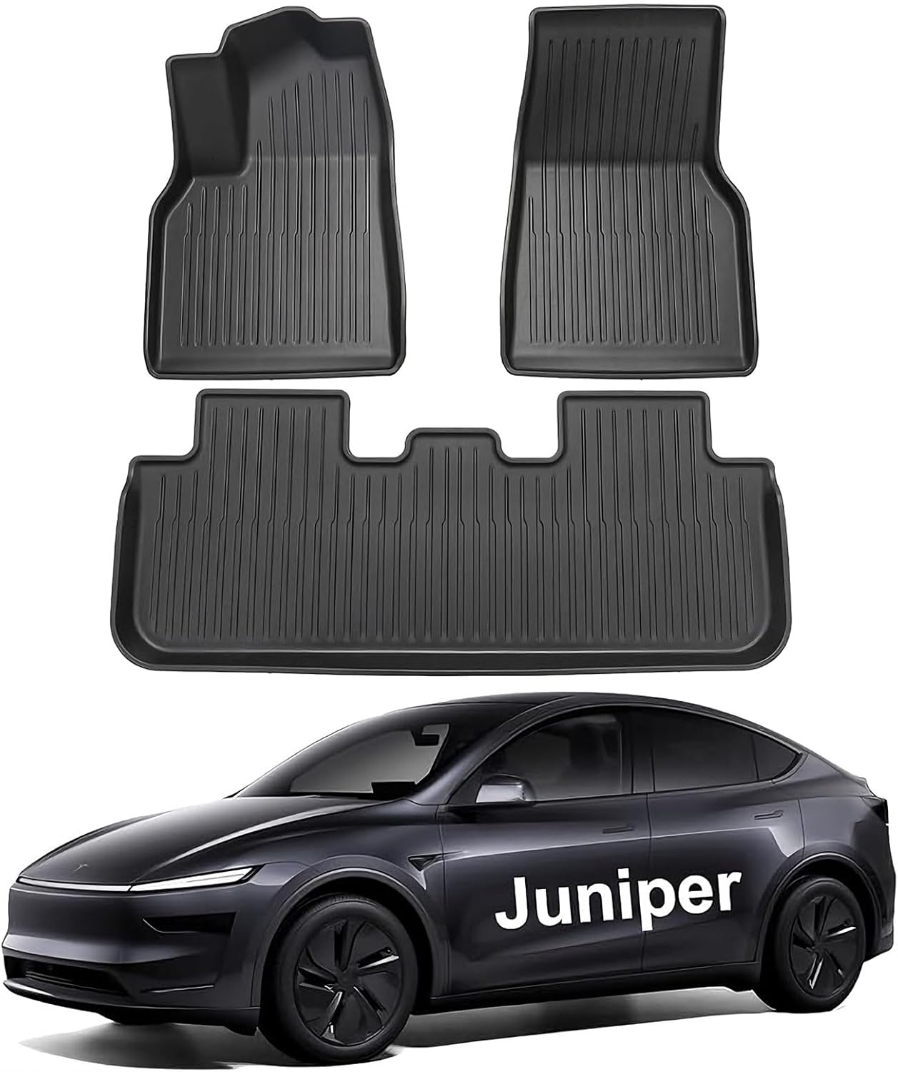 Pedigree Floor Mats Compatible with Tesla Model 3, Custom Fit Floor Liners for 2025 2024 Tesla Model 3, 1st & 2nd Row All Weather Protection