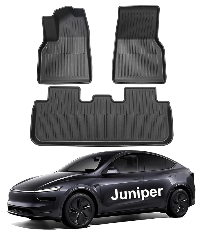 Tapetes automotivos 3D em TPE para Tesla Model Y Juniper 2025–2026, 5 lugares, conjunto com 3 peças Pedigree