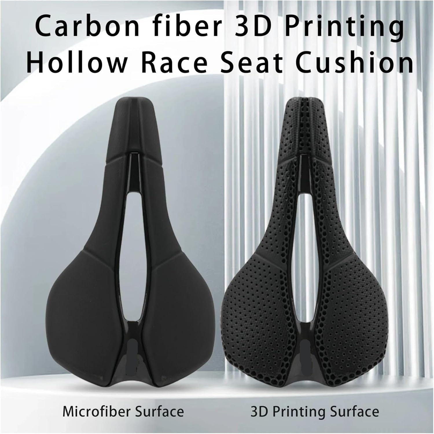 Ultralight Carbon Fiber Bike Saddle 3D-Printed EVA Hollow Breathable Design for Race-Comfort on MTB & Gravel Road
