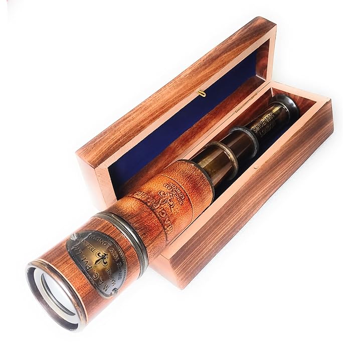 Buy Spyglass Brass Telescope 16" Marine Scope Scout Pirate Ship Captain 1935 Replica Prop