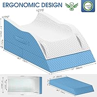 Vista 2 de Almohadas de elevación TranquilRelax para piernas después de cirugía, almohada de cuña ajustable de espuma viscoelástica para lesiones o descanso