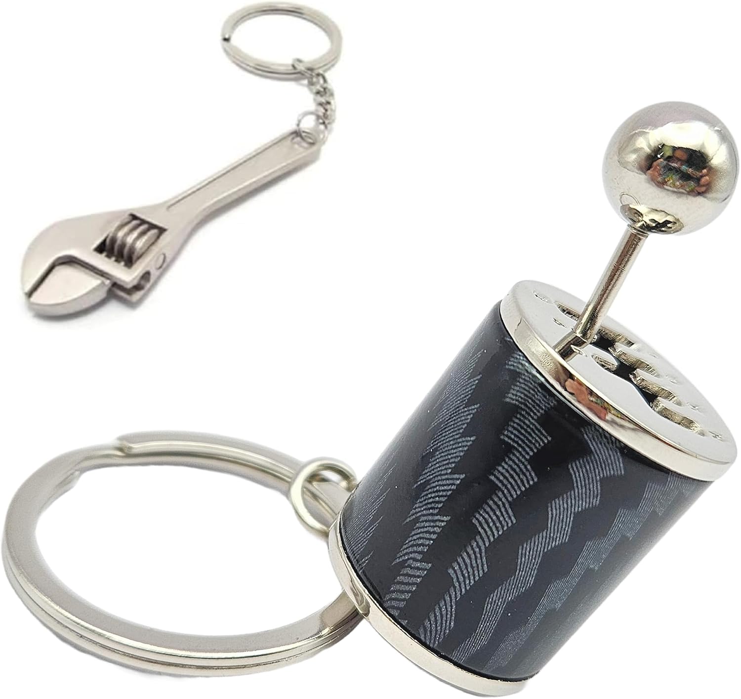 GT//Rotors Gearbox Keychain 6 Speed Transmission Stick Shift Automotive [BONUS: Mini Monkey Wrench Keychain]