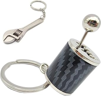GT//Rotors Gearbox Keychain 6 Speed Transmission Stick Shift Automotive [BONUS Mini Monkey Wrench Keychain]