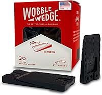 Wobble Wedges 30-Pack Flexible Black Plastic Shims - Made in USA - Trimmable Levelers for Wobbly Furniture, Tables, Toilets & Appliances