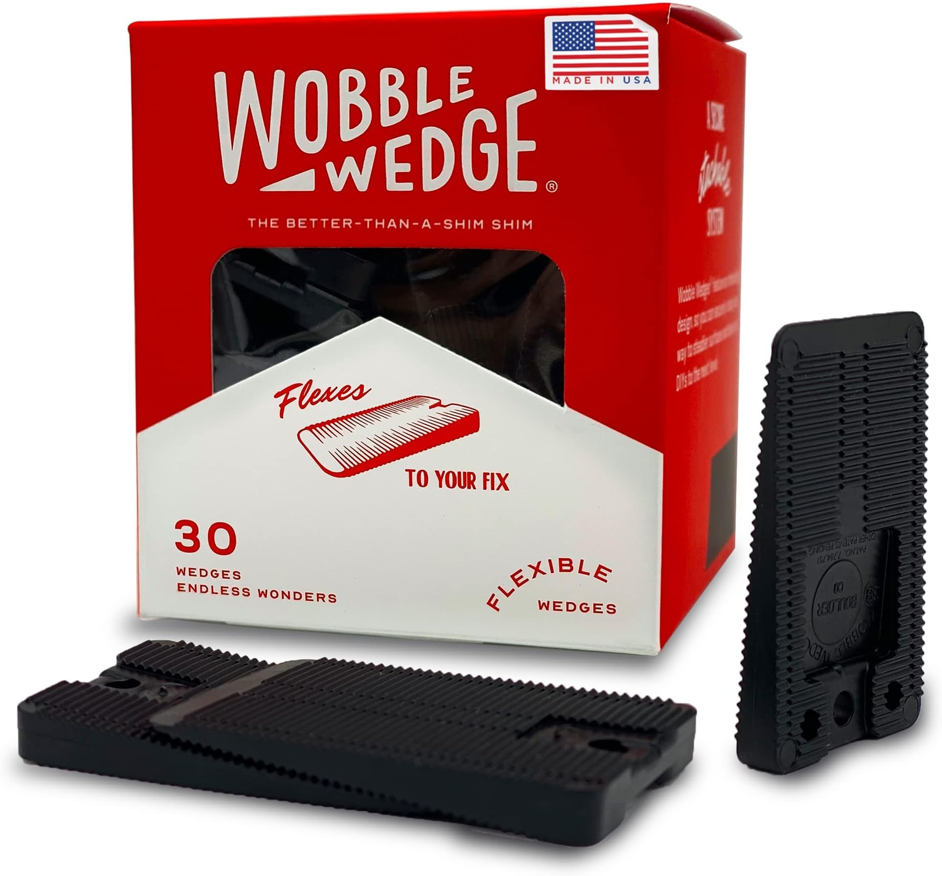 Wobble Wedge - Soft Black - Restaurant Table Shims - 30 Piece Jar