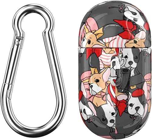 Miniatura 5 de Cavka Funda compatible con Airpods Pro & Pro 2 Airpods 3-2-1 generación, carcasa de plástico francés con estampado de bulldog francés, cubierta de